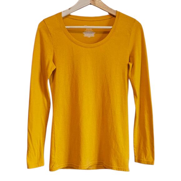 No Boundaries Shirt Scoop Neck Long Sleeve Mustard Medium 15, 25, .22 - Picture 1 of 4